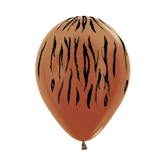 Metallic Copper and Black Zebra Print Latex Balloons