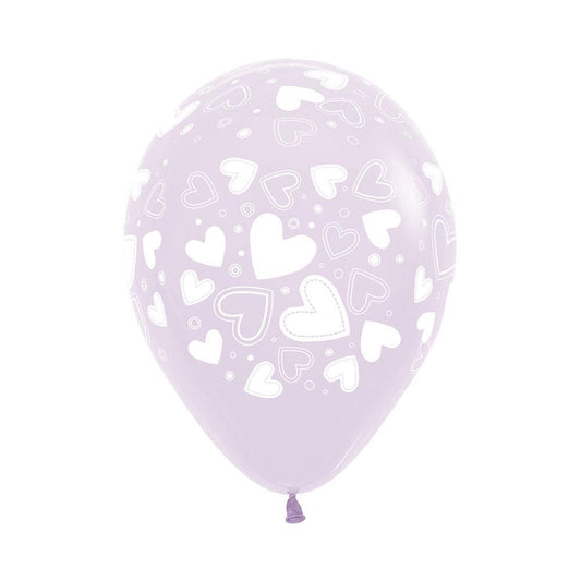 Matte Pastel Lilac Heart Balloons