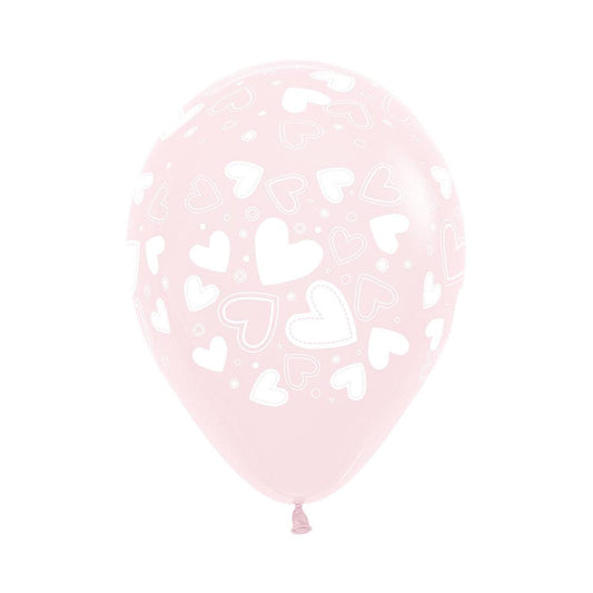 Matte Pastel Pink Heart Balloons