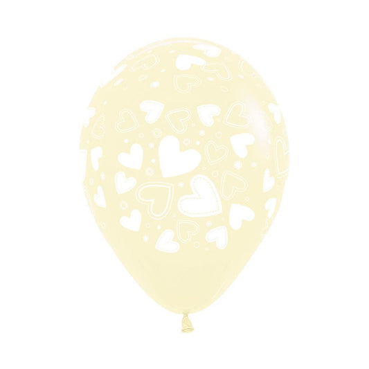 Matte Pastel Yellow Heart Balloons