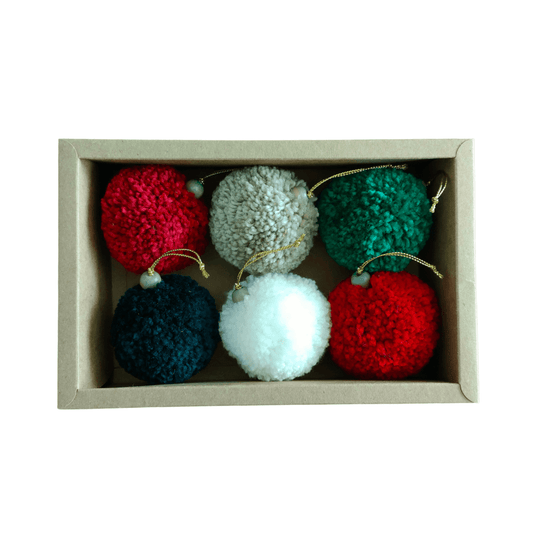 Pom Pom Christmas Tree Bauble Set