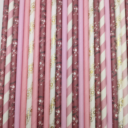 Pink Floral Straws Must Love Party 