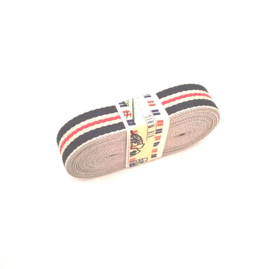 Striped Ribbon - Grey / Navy / Red