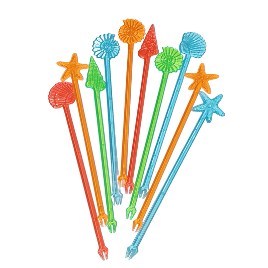 Sea Themed Perspex Drink Stirrers