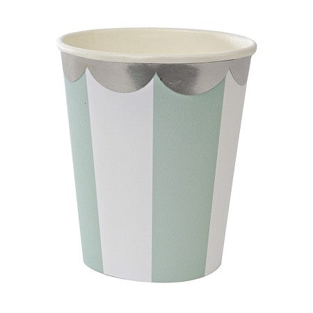 Aqua Stripe Party Cups