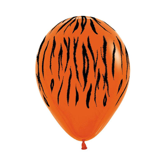 Orange and Black Tiger Print Latex Balloons