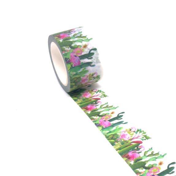 washi tape flamingo & cacti must love party