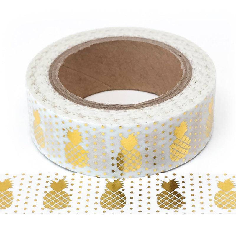 washi tape metallic gold pineapples must love party