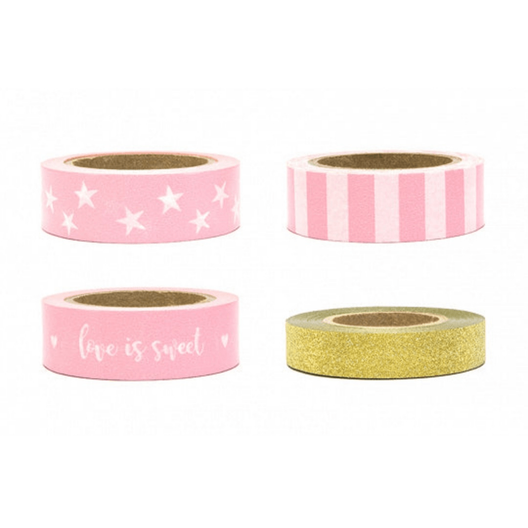 washi tape pink & gold must love party