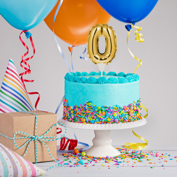 Mini Gold Zero Balloon Cake Topper - Must Love Party