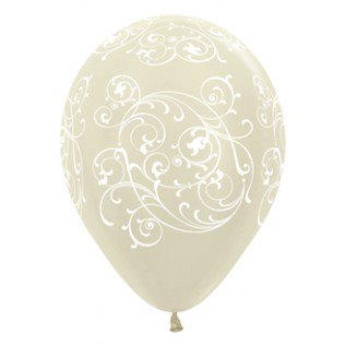 Balloons - Clear Filigree (3) - Must Love Party