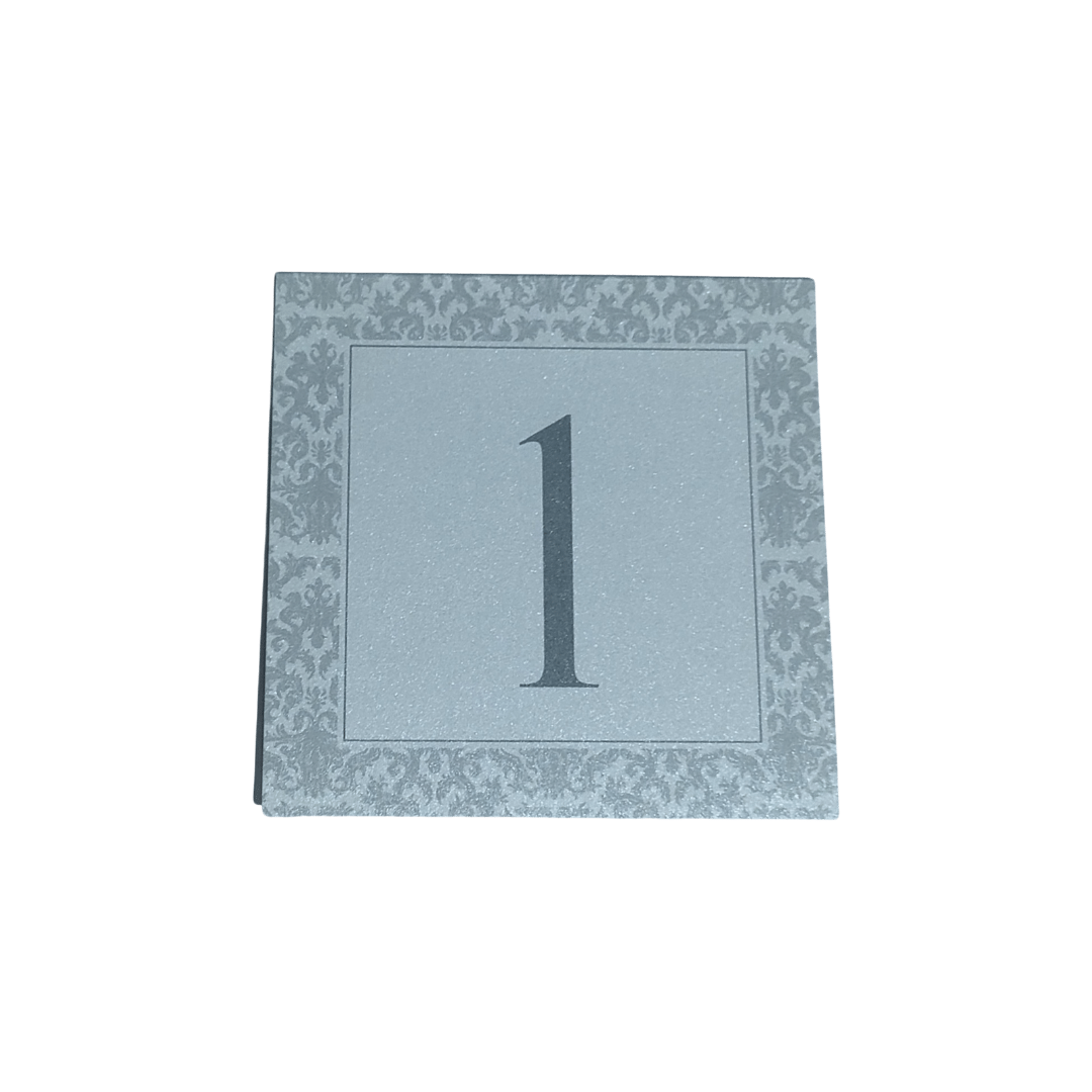 Silver Damask Table Numbers