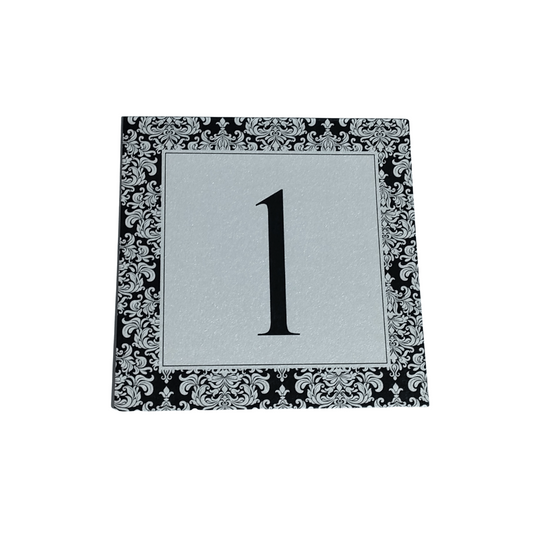 Black Damask Table Numbers