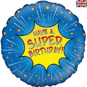Round Happy Birthday Superhero Foil Balloon Design