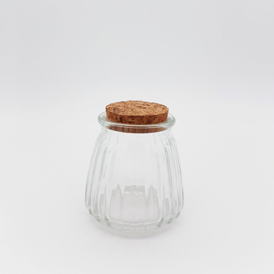 Mini Ripple Glass Bottle with Cork Lid - Must Love Party