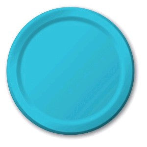 Plain Bermuda Blue Paper Plates (8) - Must Love Party