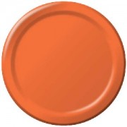 Plain Sunkissed Orange Paper Plates - Must Love Party