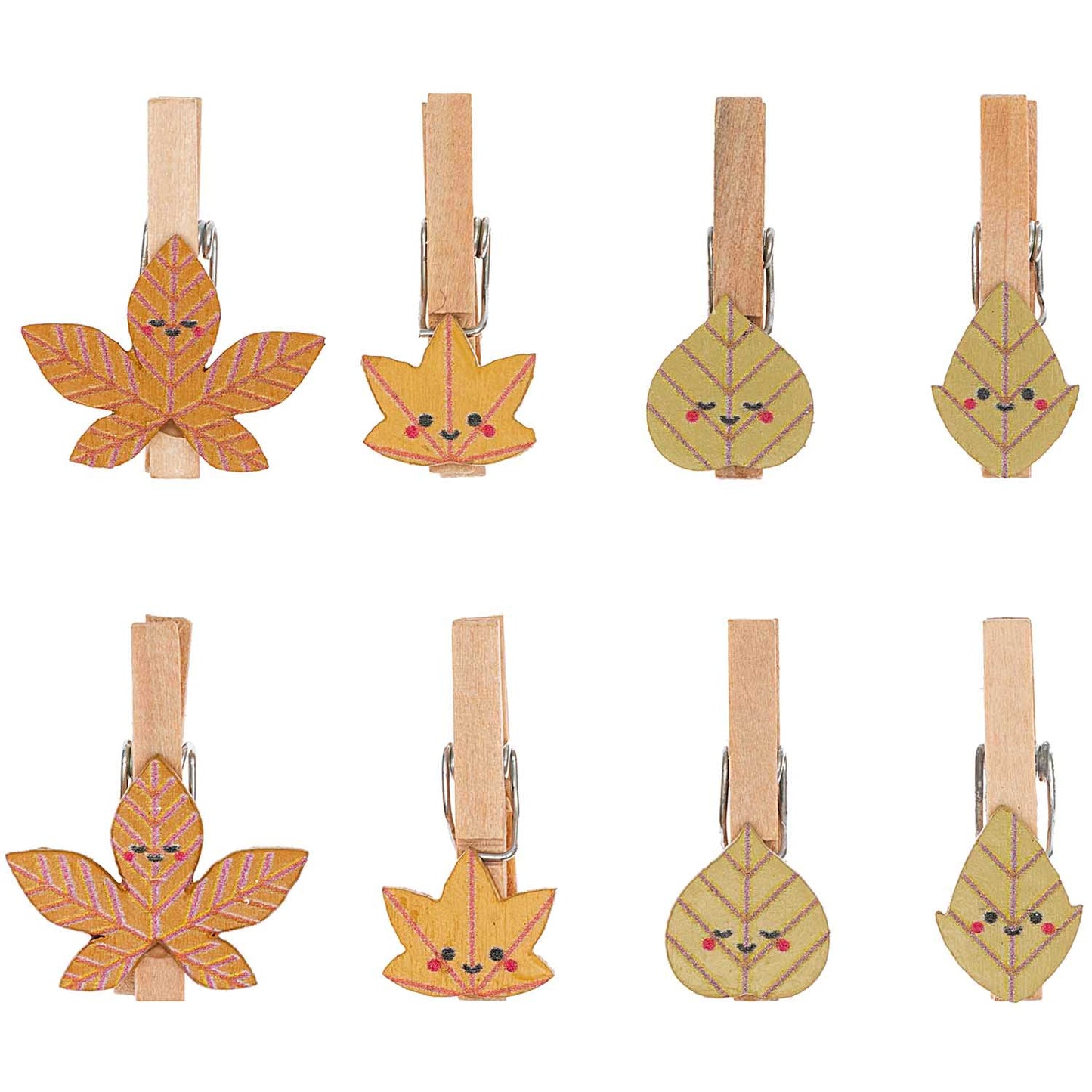 Mini Wooden Pegs  - Leaves Mix