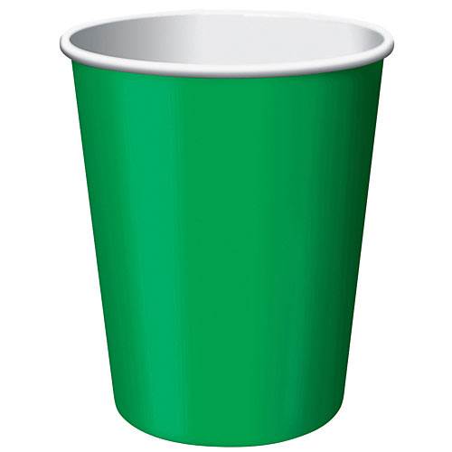 Plain Emerald Green Paper Cups (8)