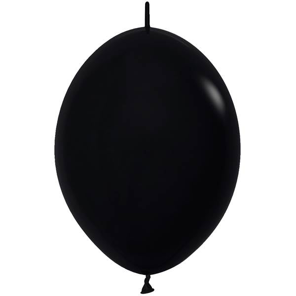 Fashion Solid Black Link O Loon Balloons - Must Love Party