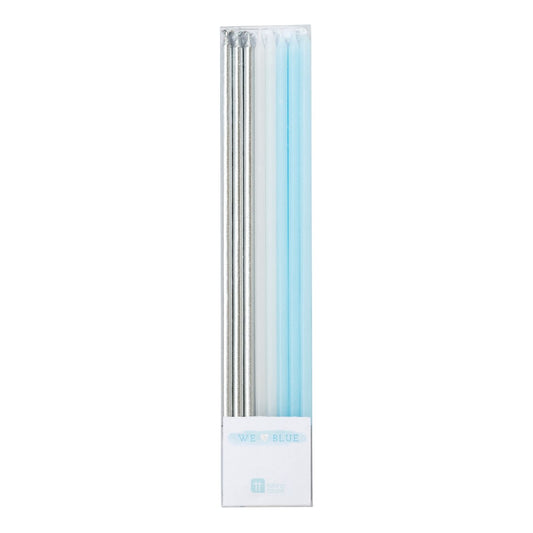 Blue Long Thin Candles - Must Love Party