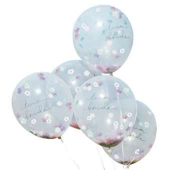 Team Bride Flower Filled Confetti Balloons