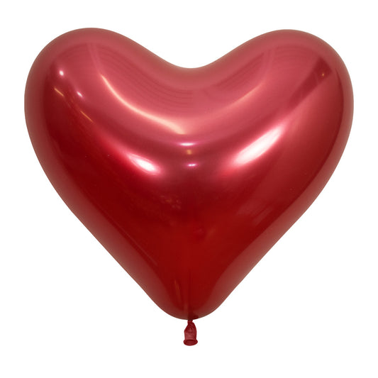Red Chrome Heart Shaped Balloon