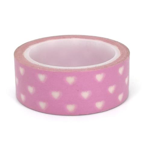 Washi Tape - Pink with White Heart - Must Love Party