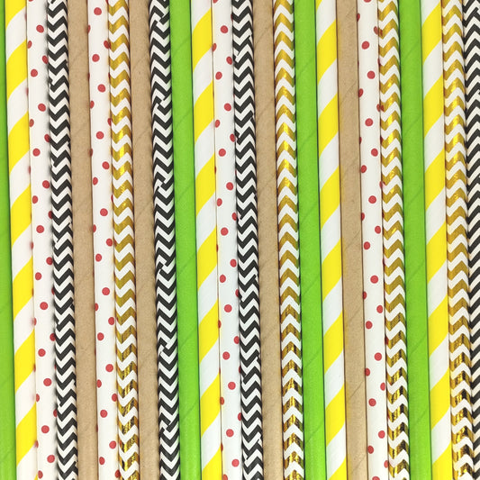 Pop of Colour - Woodlands Paper Straws