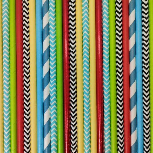 Pop of Colour - Train Paper Straws