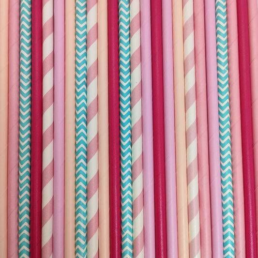 Pop of Colour -  Pink DIno Paper Straws