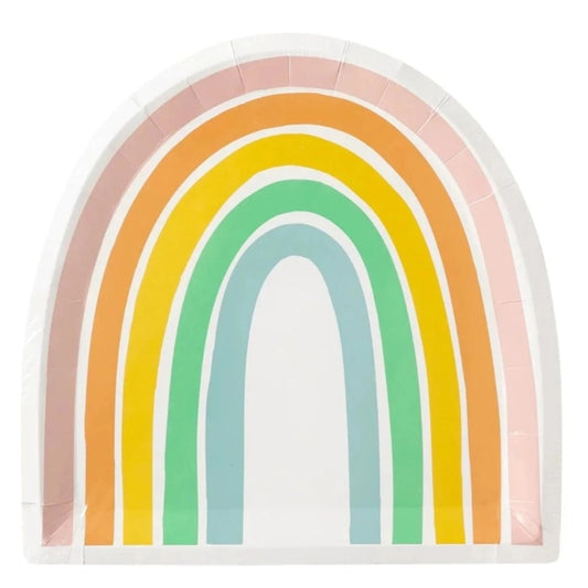 Pastel Rainbow Shaped Large Plates (8)