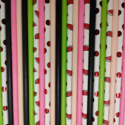 Pop of Colour - Pink Watermelon Paper Straws