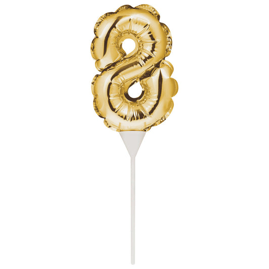 Mini Gold Eight Balloon Cake Topper - Must Love Party