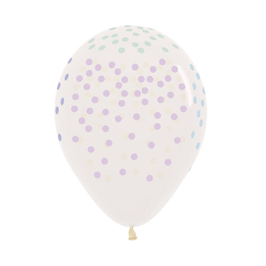 Assorted Pastel Printed Confetti Balloons