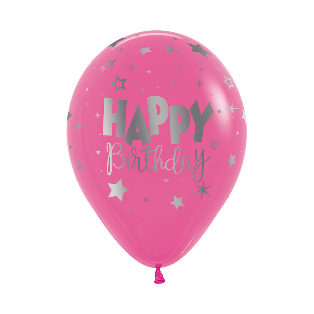 Happy Birthday Fantasy Fuchsia Balloons (3)