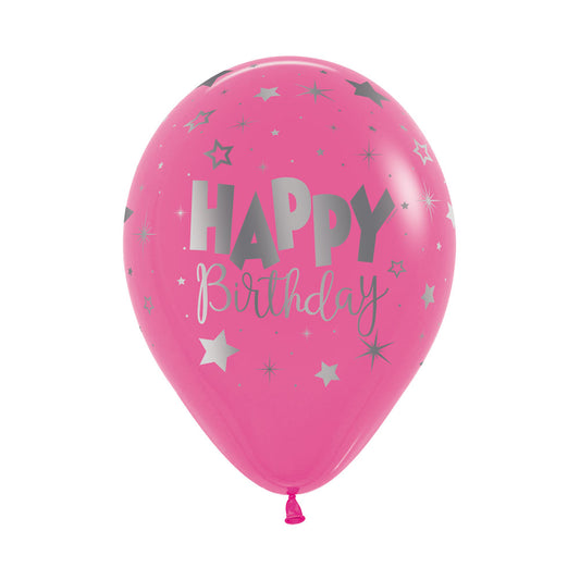 Happy Birthday Fantasy Fuchsia Balloons (3)