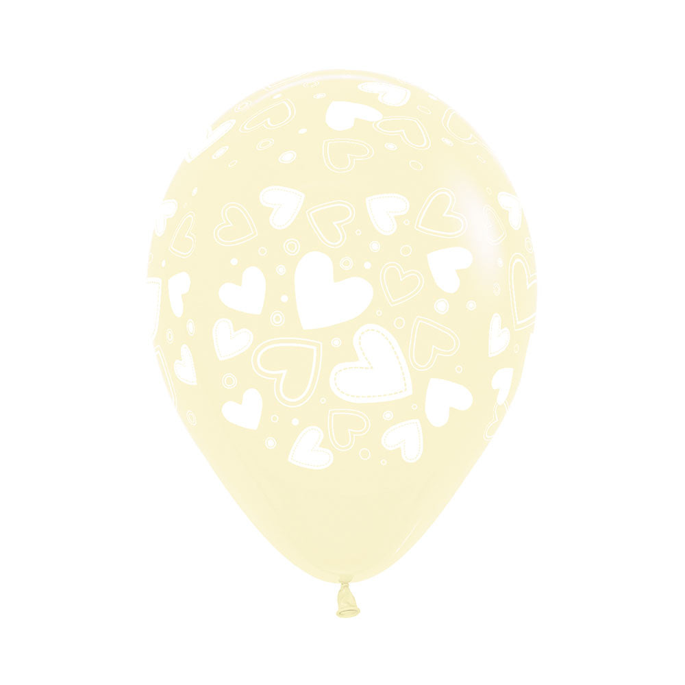 Pastel Matte Yellow Heart Balloons (3)