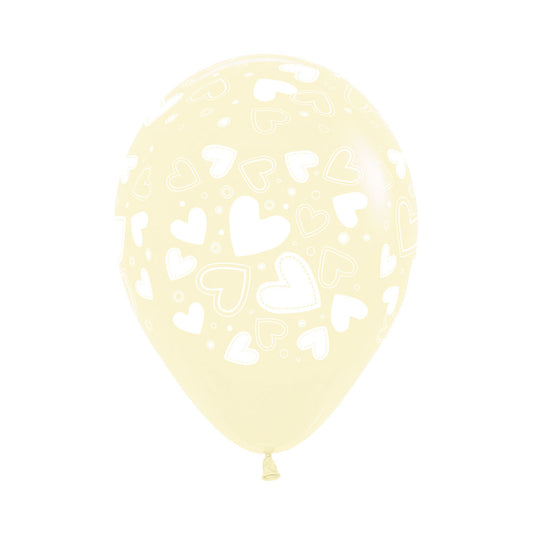 Pastel Matte Yellow Heart Balloons (3)