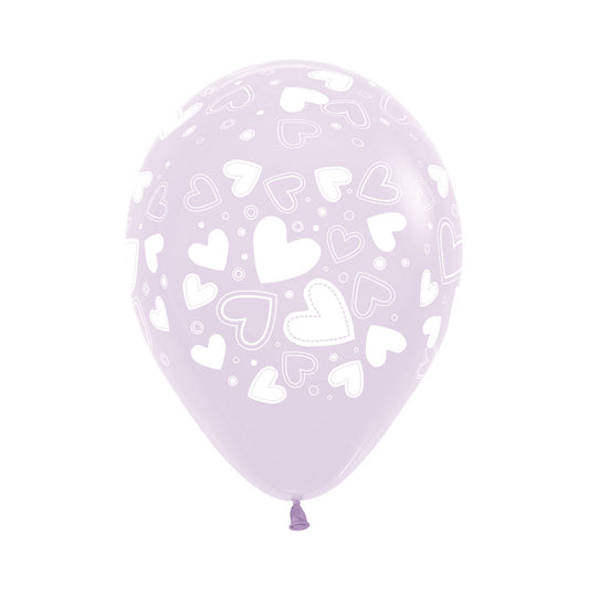 Pastel Matte Lilac Heart Balloons (3)