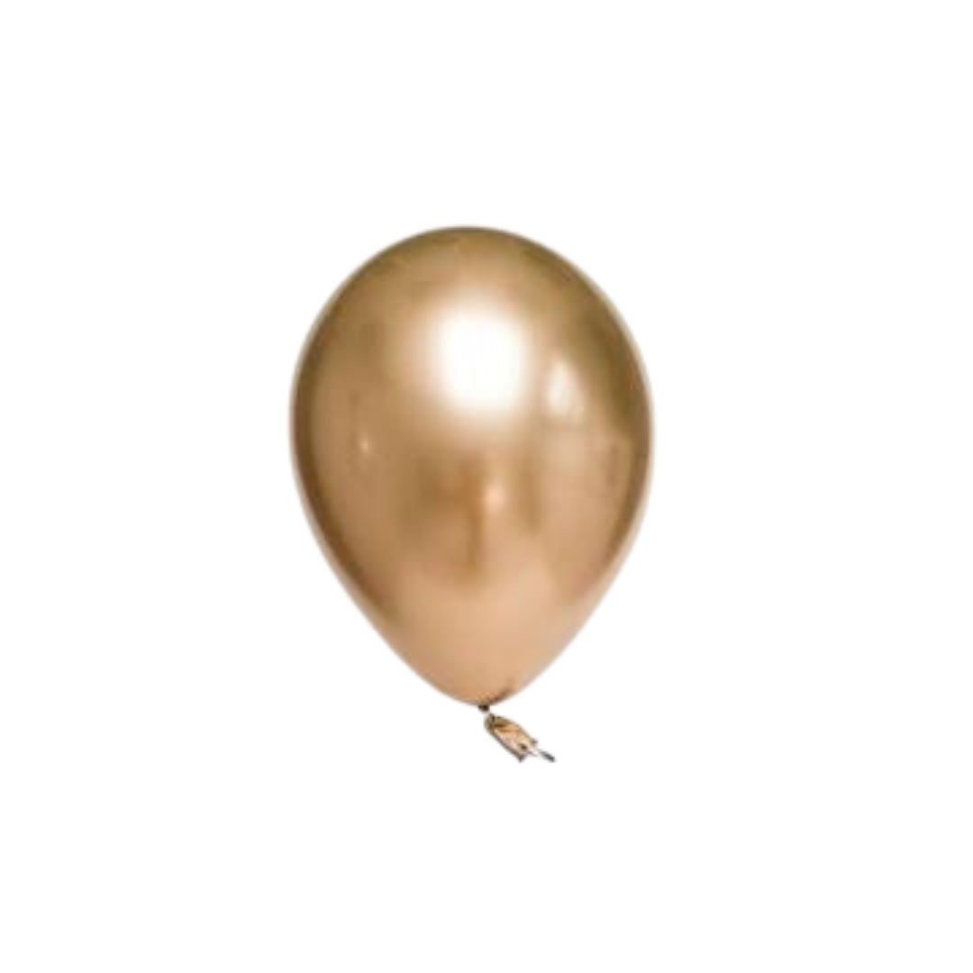 Mini Reflex (Chrome) Gold Balloons (5)