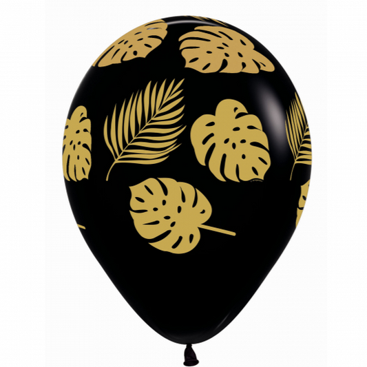 Gold Leaves on Black Balloons (3)