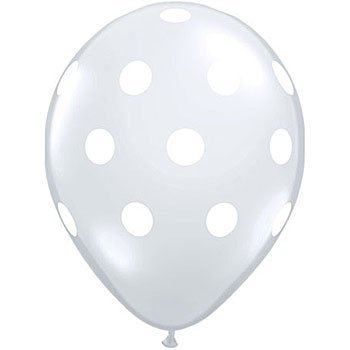 Clear with White Dots Balloons (3) - Must Love Party
