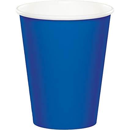 Plain Cobalt Blue Paper Cups (8) - Must Love Party