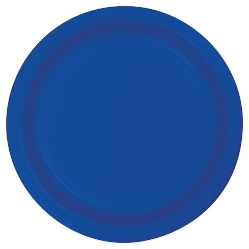 Plain Cobalt Blue Paper Plates - Must Love Party