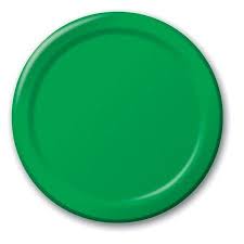 Plain Emerald Green Paper Plates - Must Love Party