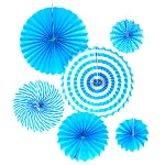 Blue Fan Decorations (6pcs) - Must Love Party