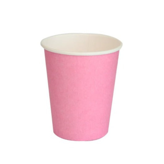 Plain Candy Pink Paper Cups (8)
