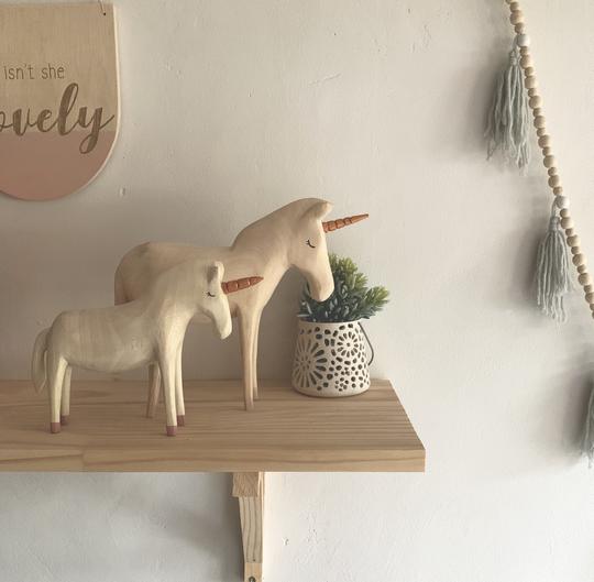 Wooden Hand Carved Unicorn (SELECT YOUR SIZE)