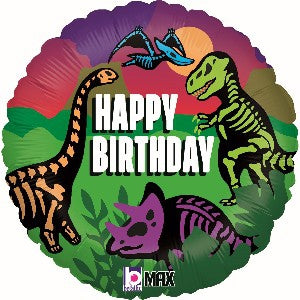 Happy Birthday Dinosaur Jurassic Ball Foil Balloon
